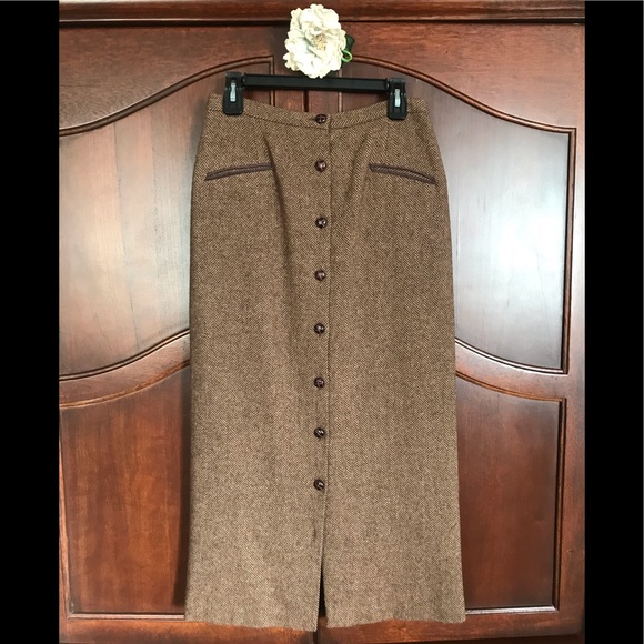 studio G Dresses & Skirts - Vintage Herringbone Wool Skirt